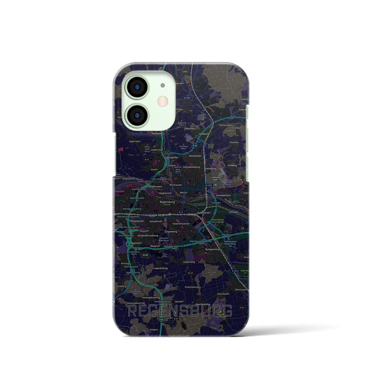 【レーゲンスブルク（ドイツ）】地図柄iPhoneケース（バックカバータイプ）