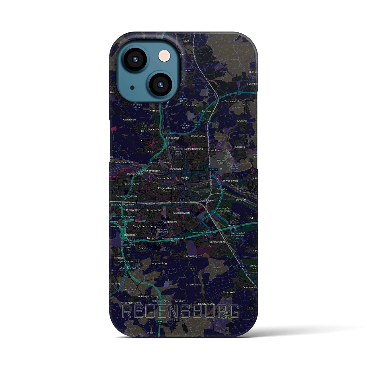 【レーゲンスブルク（ドイツ）】地図柄iPhoneケース（バックカバータイプ）