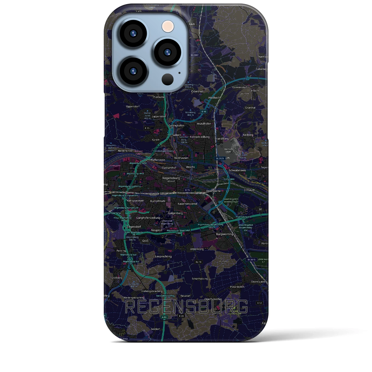 【レーゲンスブルク（ドイツ）】地図柄iPhoneケース（バックカバータイプ）