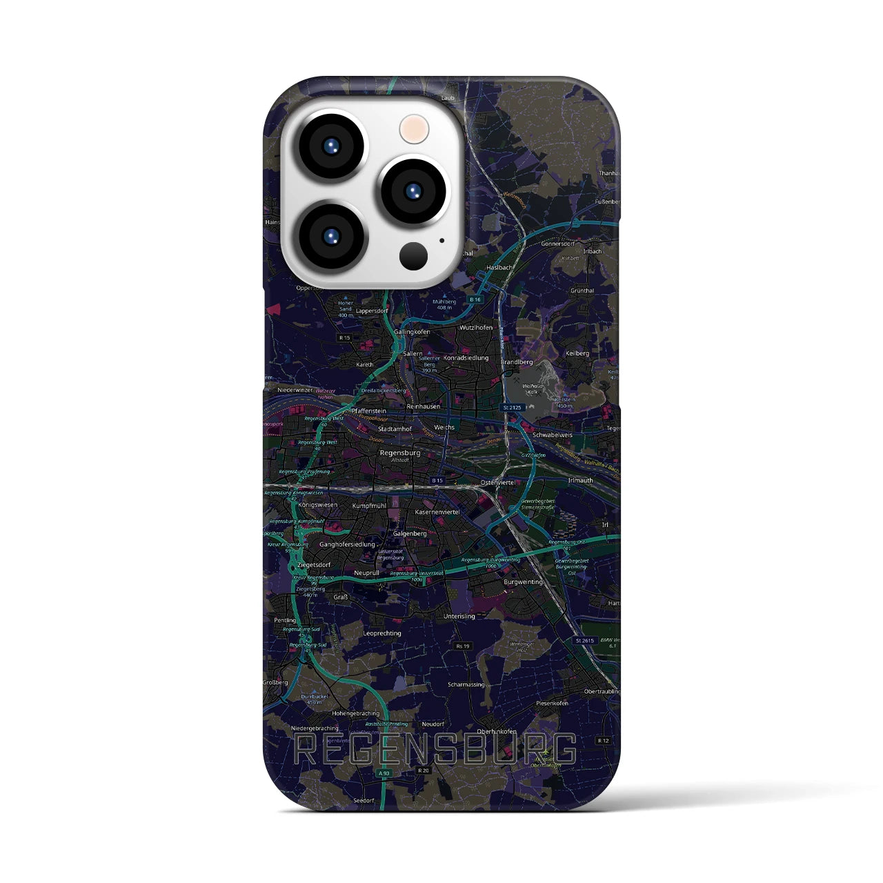 【レーゲンスブルク（ドイツ）】地図柄iPhoneケース（バックカバータイプ）