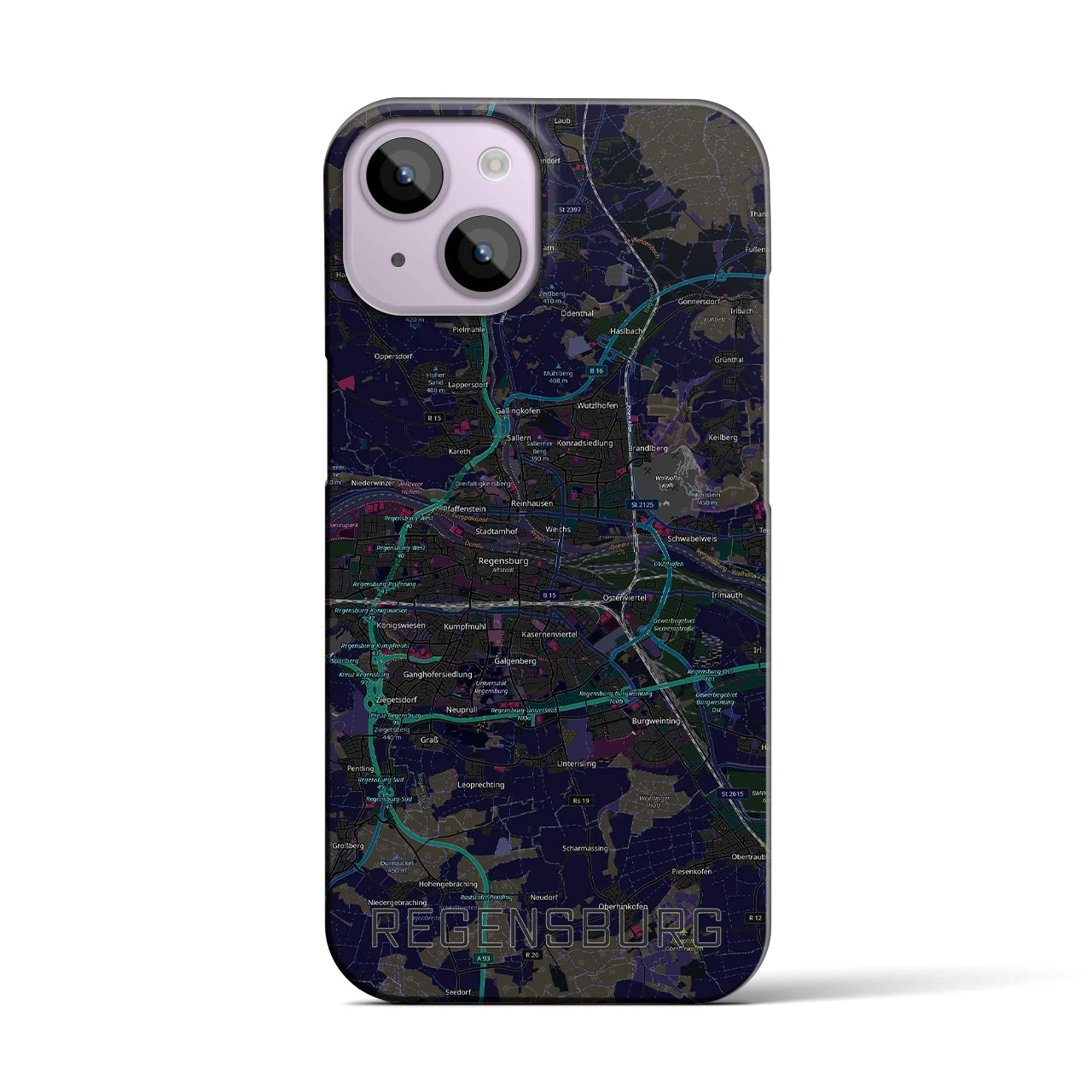 【レーゲンスブルク（ドイツ）】地図柄iPhoneケース（バックカバータイプ）