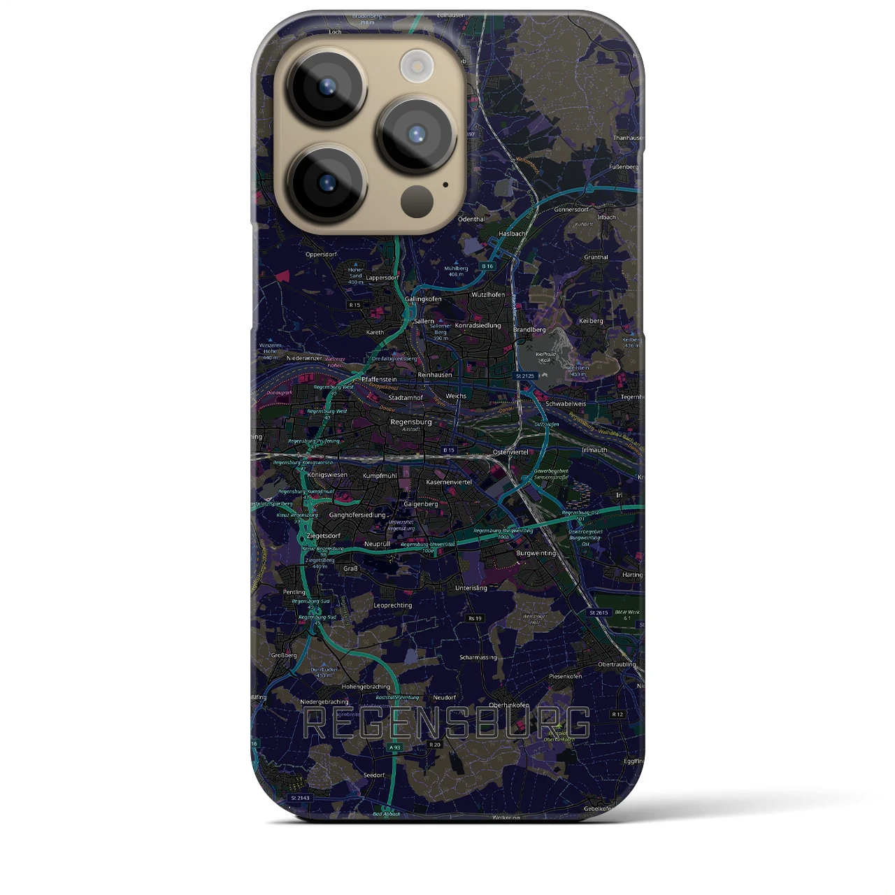 【レーゲンスブルク（ドイツ）】地図柄iPhoneケース（バックカバータイプ）
