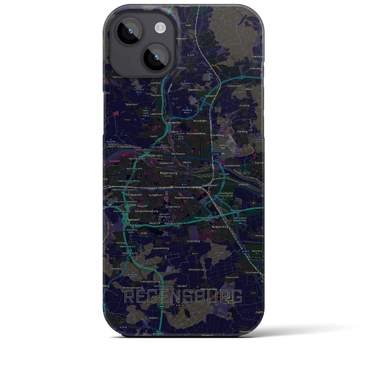 【レーゲンスブルク（ドイツ）】地図柄iPhoneケース（バックカバータイプ）