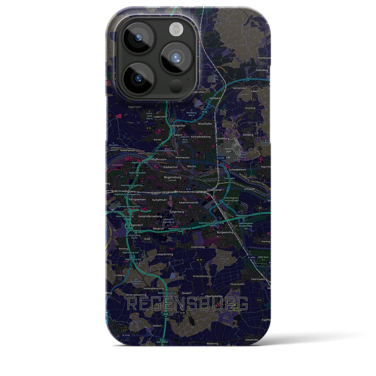 【レーゲンスブルク（ドイツ）】地図柄iPhoneケース（バックカバータイプ）