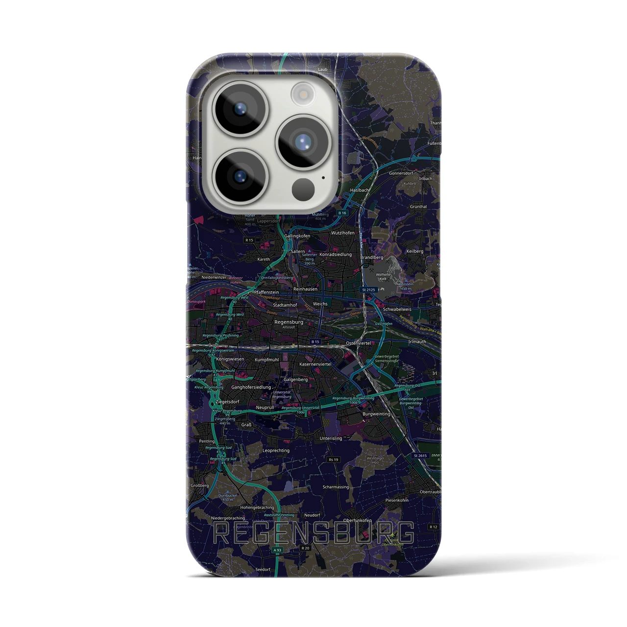 【レーゲンスブルク（ドイツ）】地図柄iPhoneケース（バックカバータイプ）