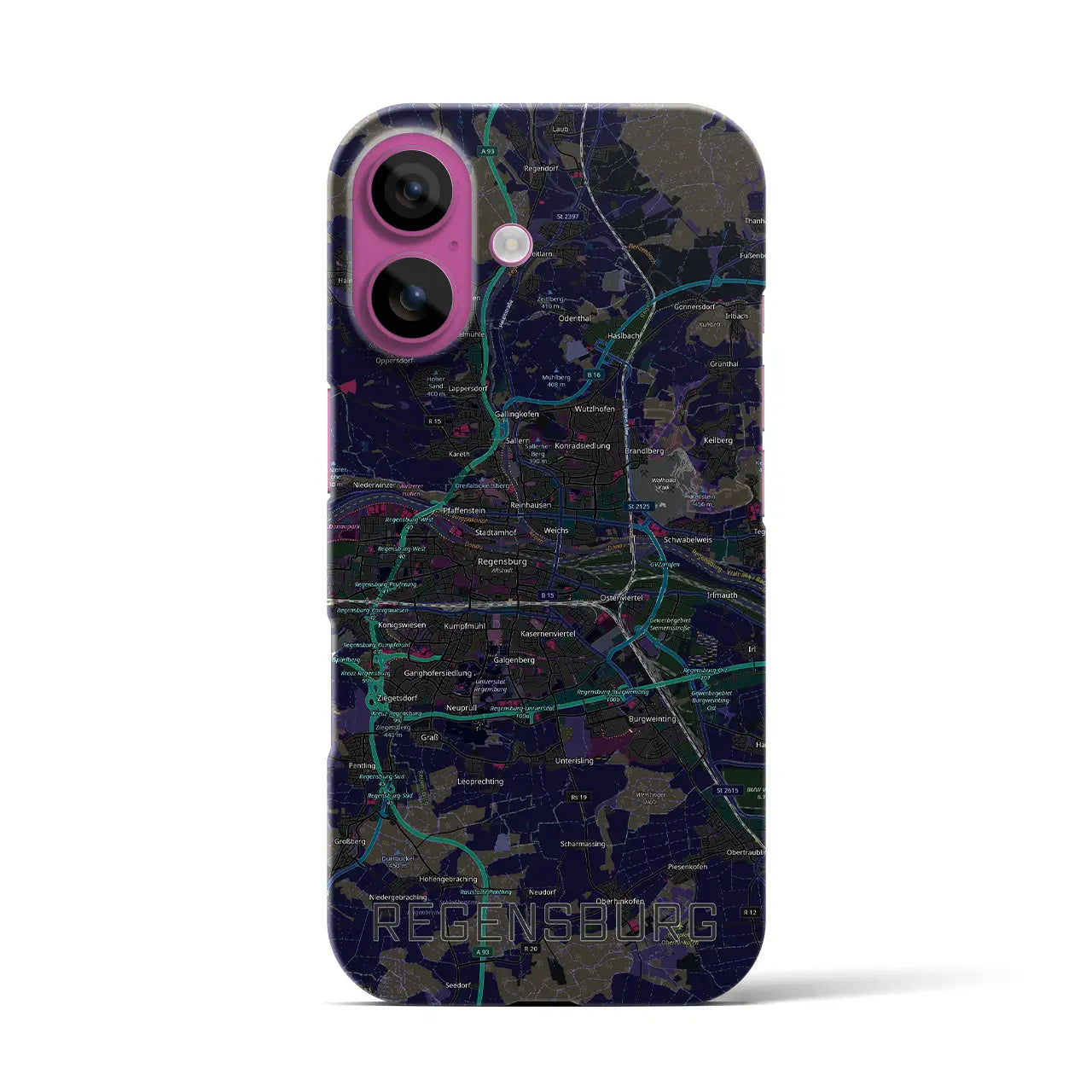 【レーゲンスブルク（ドイツ）】地図柄iPhoneケース（バックカバータイプ）