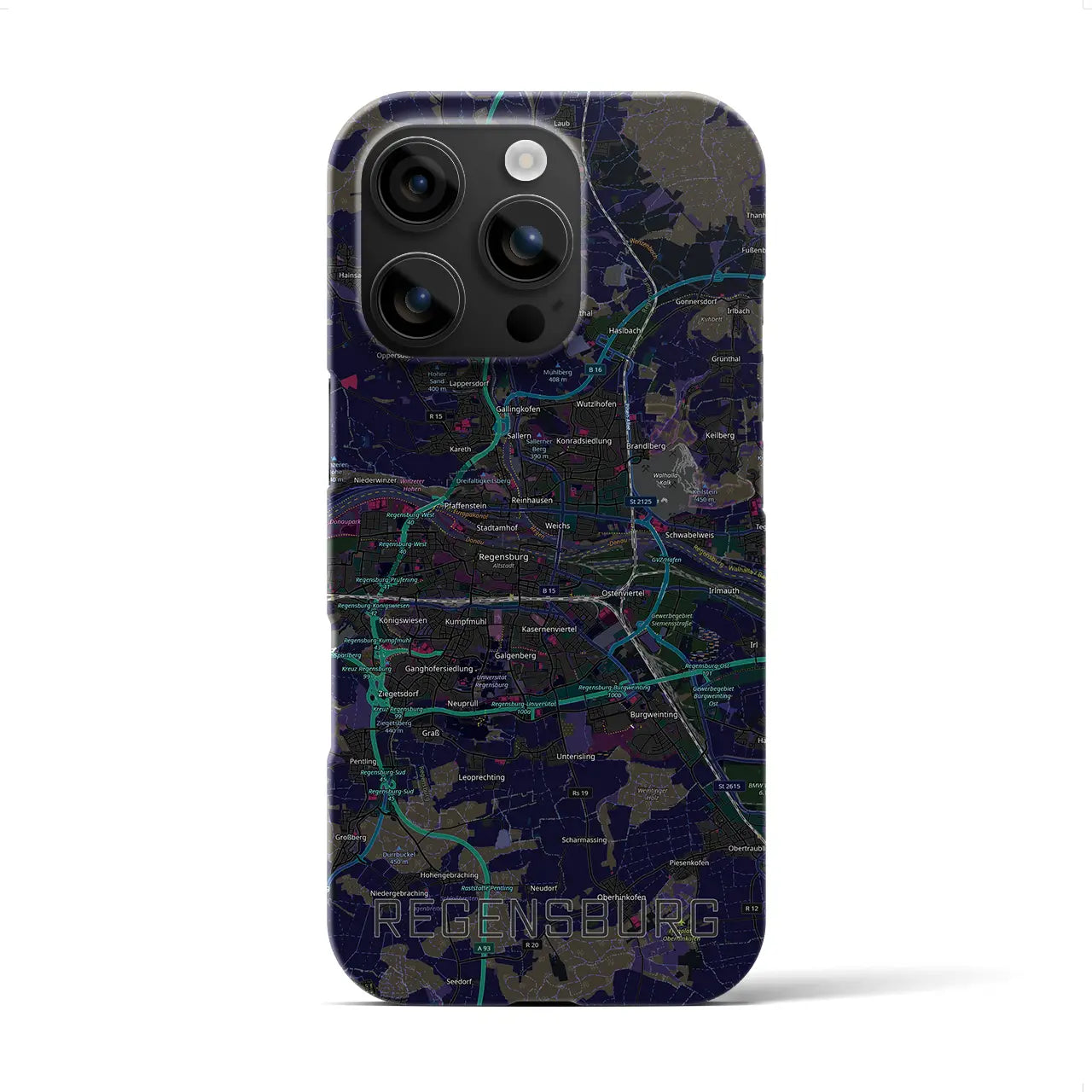 【レーゲンスブルク（ドイツ）】地図柄iPhoneケース（バックカバータイプ）