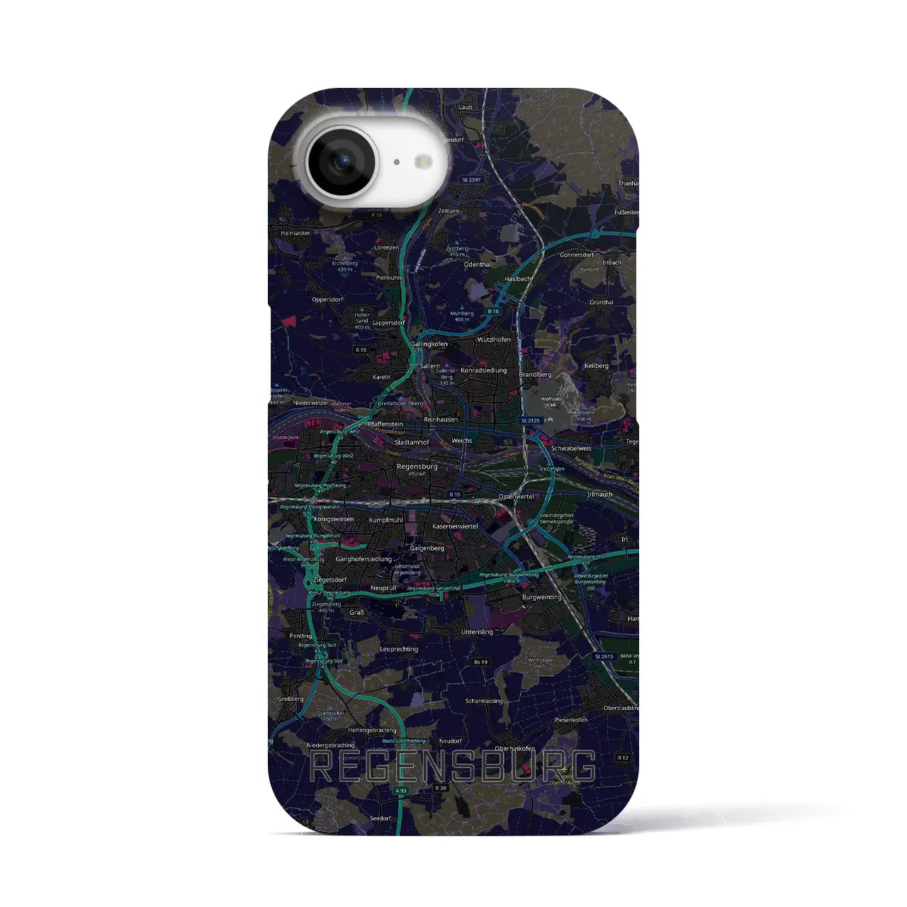 【レーゲンスブルク（ドイツ）】地図柄iPhoneケース（バックカバータイプ）