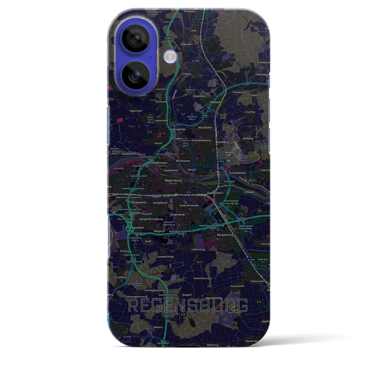 【レーゲンスブルク（ドイツ）】地図柄iPhoneケース（バックカバータイプ）