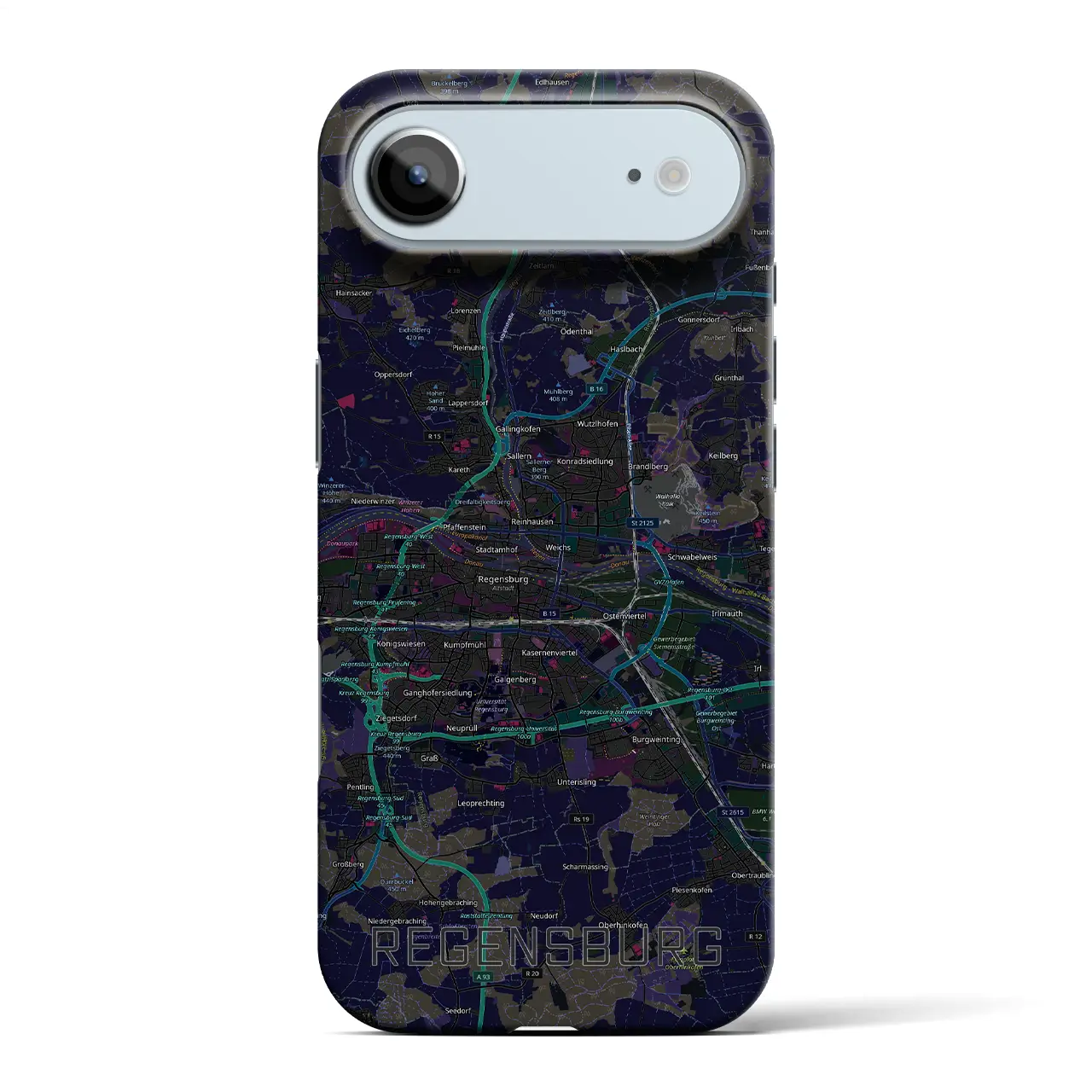 【レーゲンスブルク（ドイツ）】地図柄iPhoneケース（バックカバータイプ）
