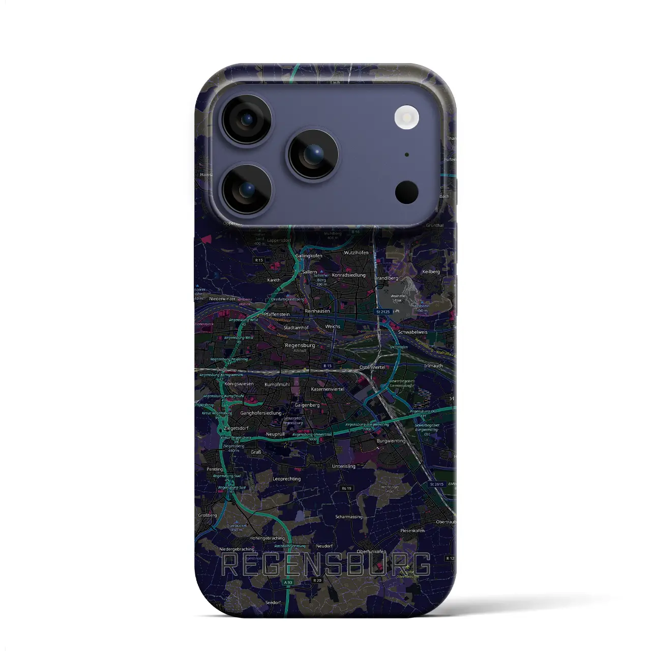 【レーゲンスブルク（ドイツ）】地図柄iPhoneケース（バックカバータイプ）