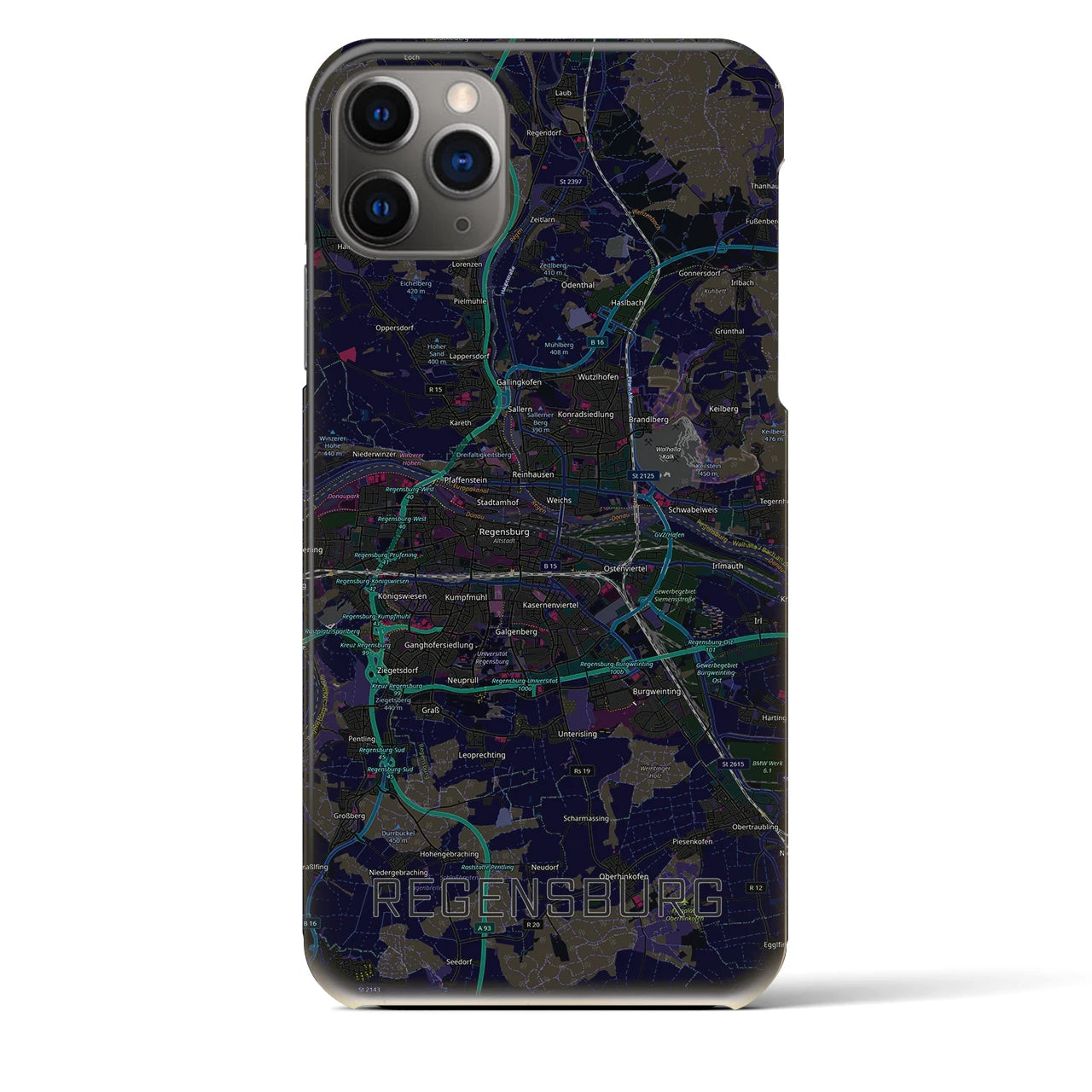 【レーゲンスブルク（ドイツ）】地図柄iPhoneケース（バックカバータイプ）