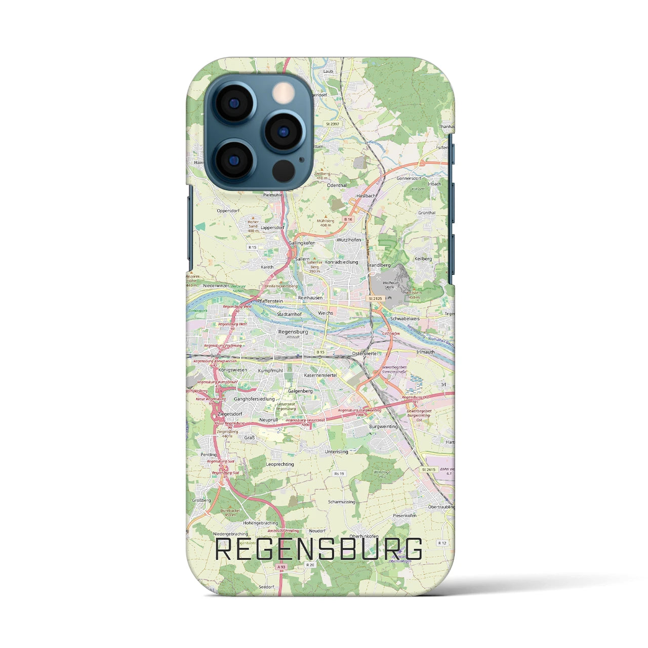 【レーゲンスブルク（ドイツ）】地図柄iPhoneケース（バックカバータイプ）