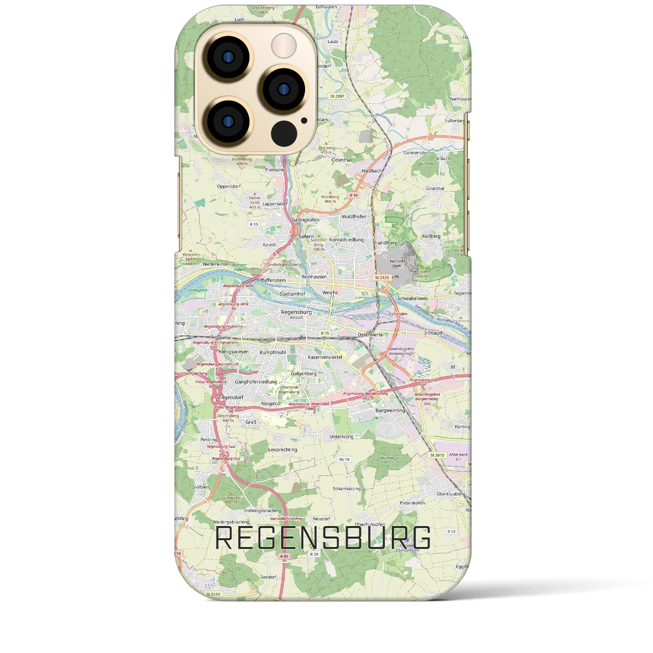 【レーゲンスブルク（ドイツ）】地図柄iPhoneケース（バックカバータイプ）