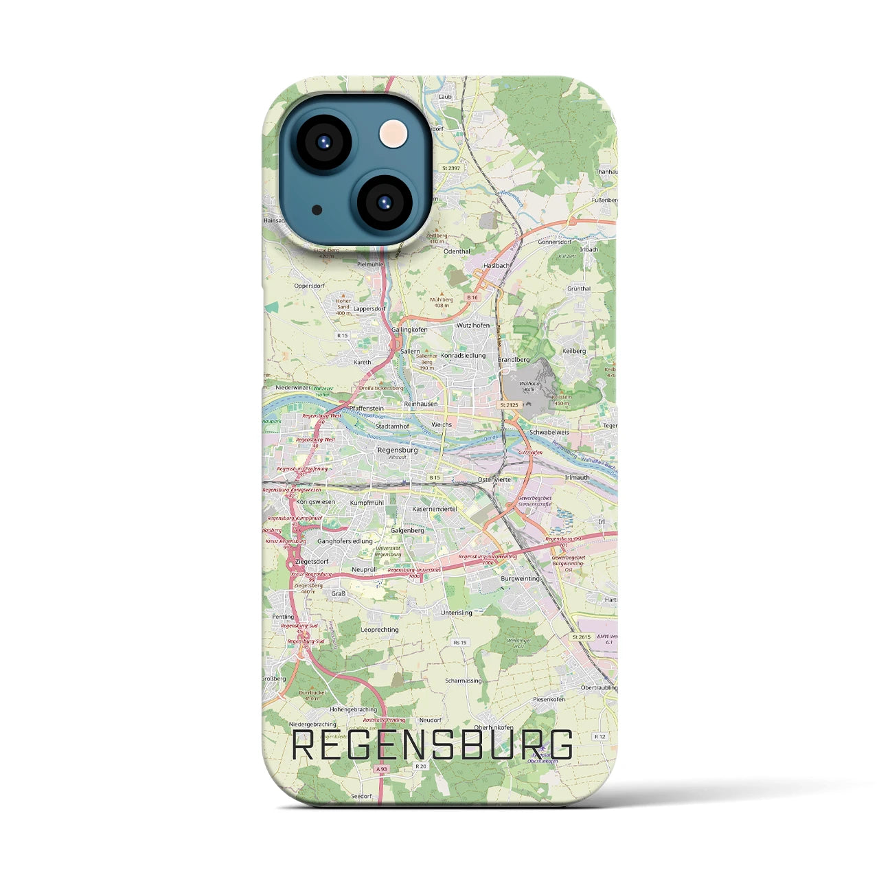 【レーゲンスブルク（ドイツ）】地図柄iPhoneケース（バックカバータイプ）