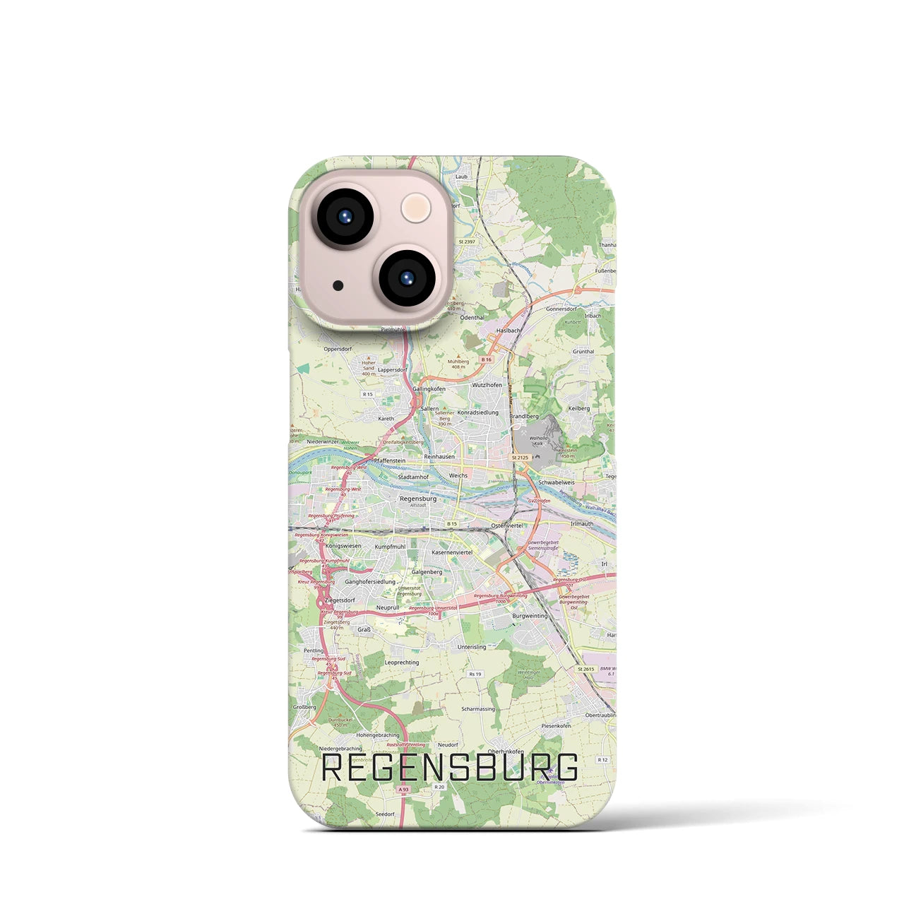 【レーゲンスブルク（ドイツ）】地図柄iPhoneケース（バックカバータイプ）
