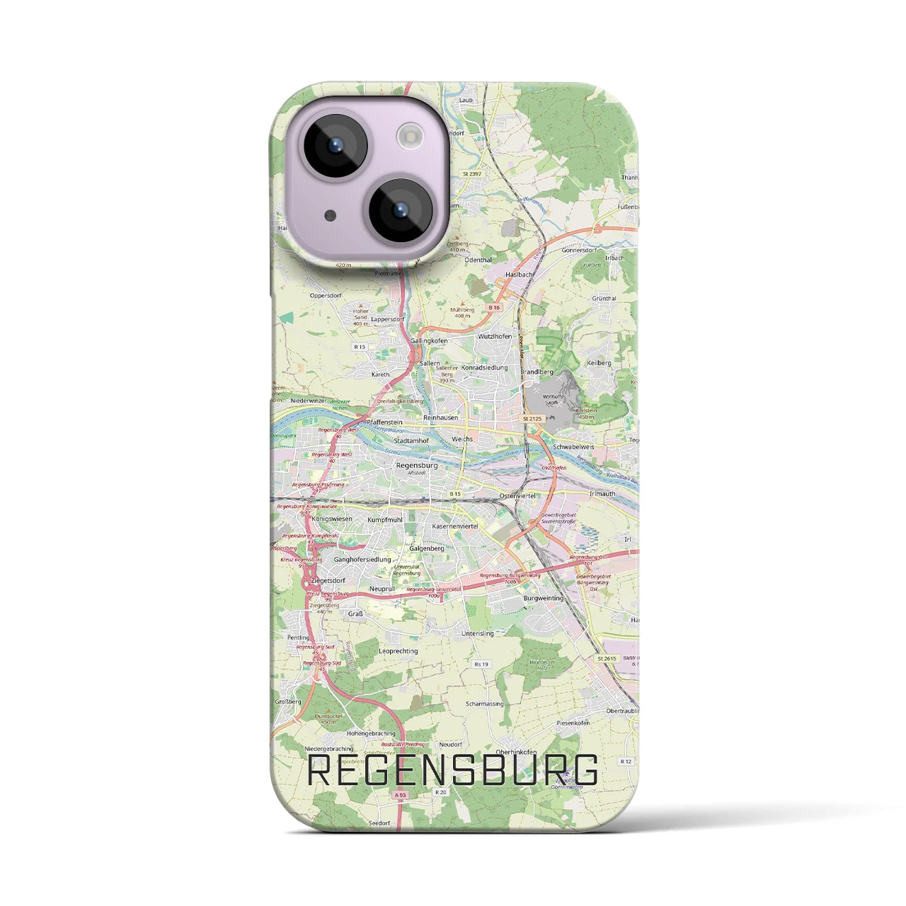 【レーゲンスブルク（ドイツ）】地図柄iPhoneケース（バックカバータイプ）