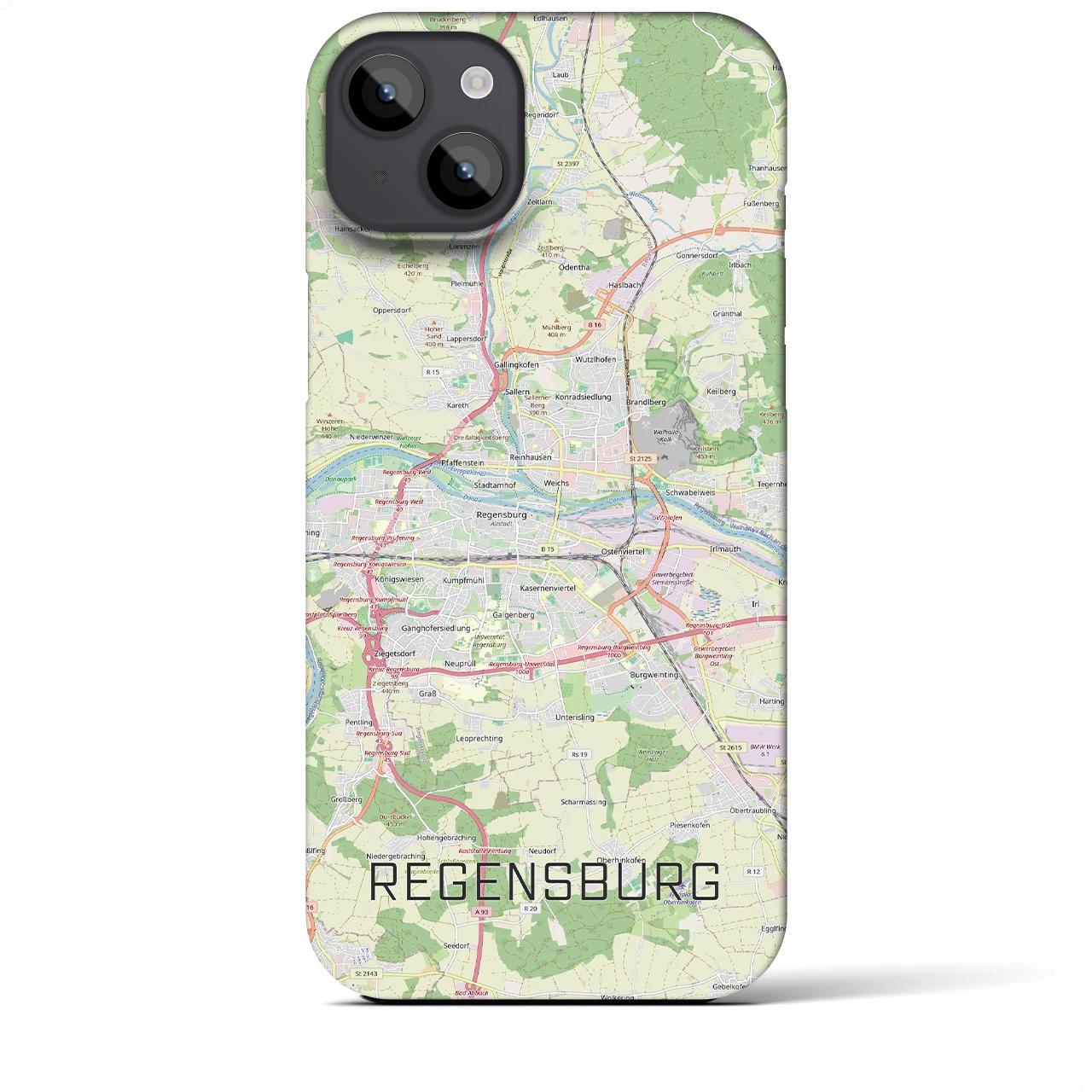 【レーゲンスブルク（ドイツ）】地図柄iPhoneケース（バックカバータイプ）