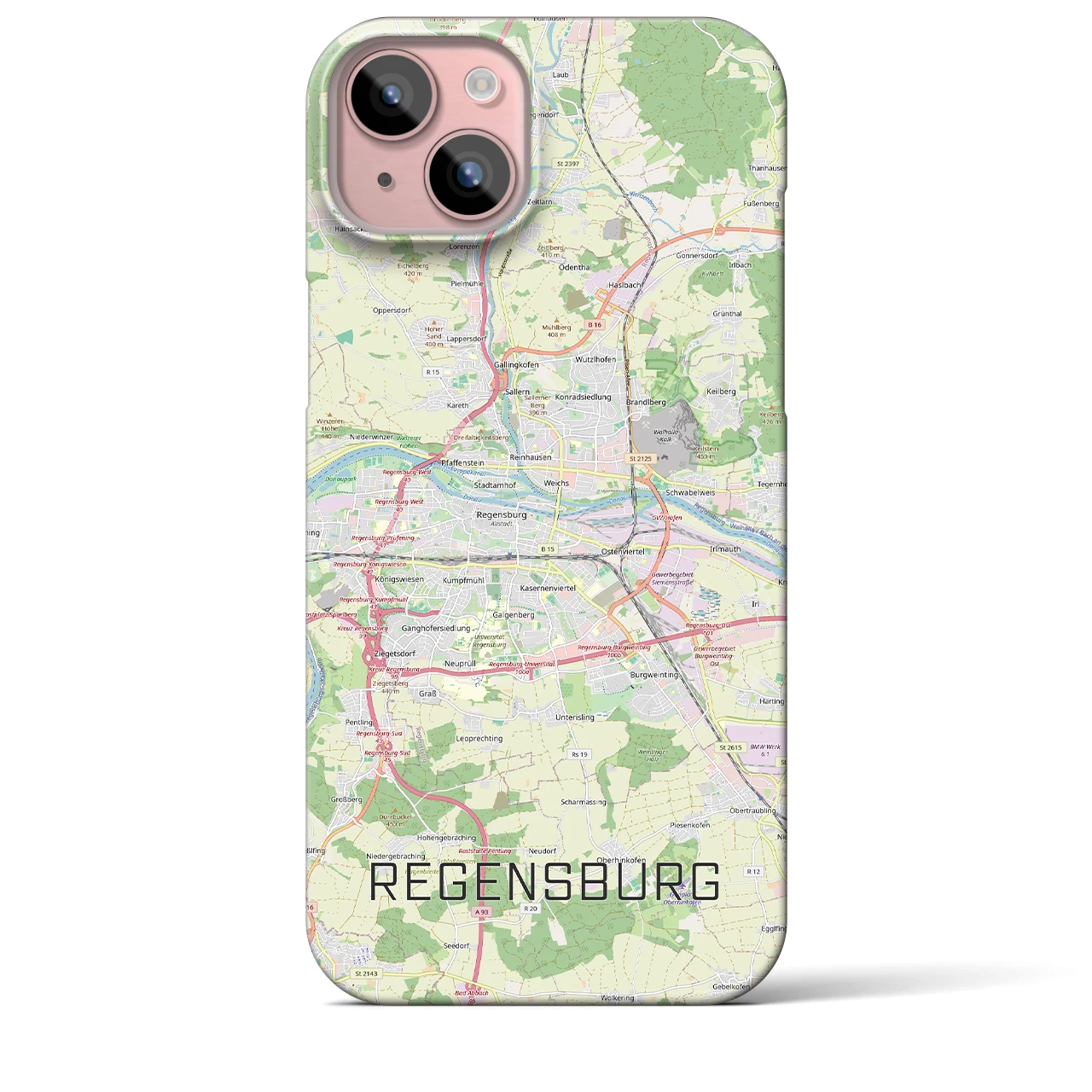 【レーゲンスブルク（ドイツ）】地図柄iPhoneケース（バックカバータイプ）