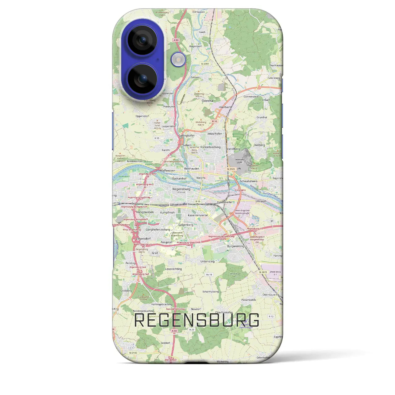 【レーゲンスブルク（ドイツ）】地図柄iPhoneケース（バックカバータイプ）