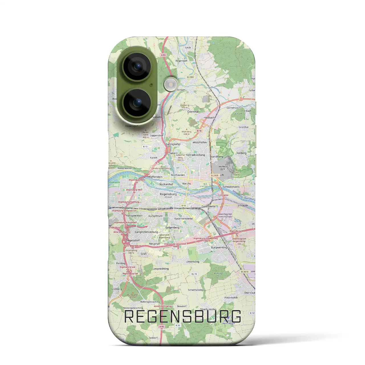 【レーゲンスブルク（ドイツ）】地図柄iPhoneケース（バックカバータイプ）