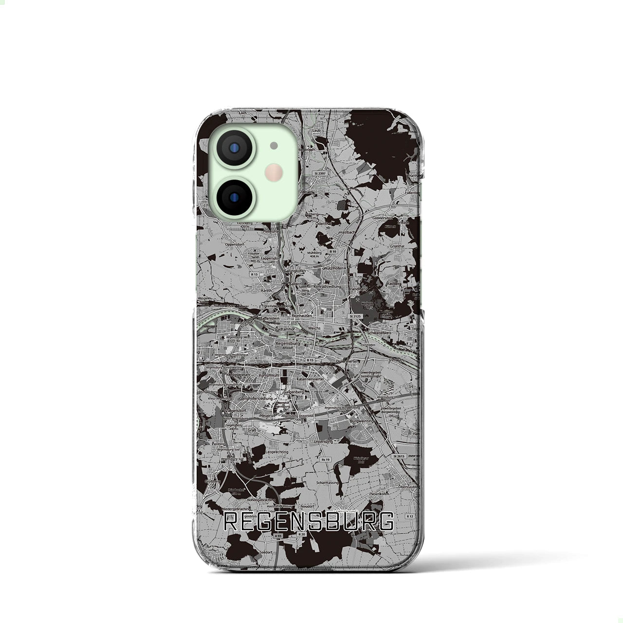 【レーゲンスブルク（ドイツ）】地図柄iPhoneケース（クリアタイプ）