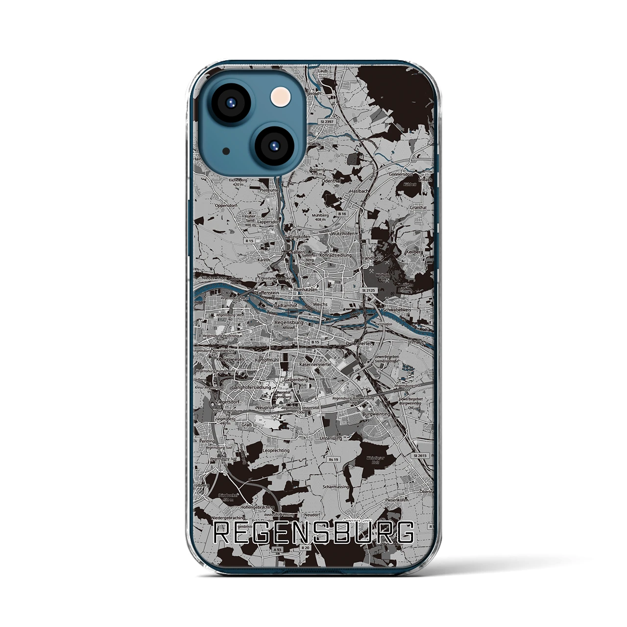 【レーゲンスブルク（ドイツ）】地図柄iPhoneケース（クリアタイプ）