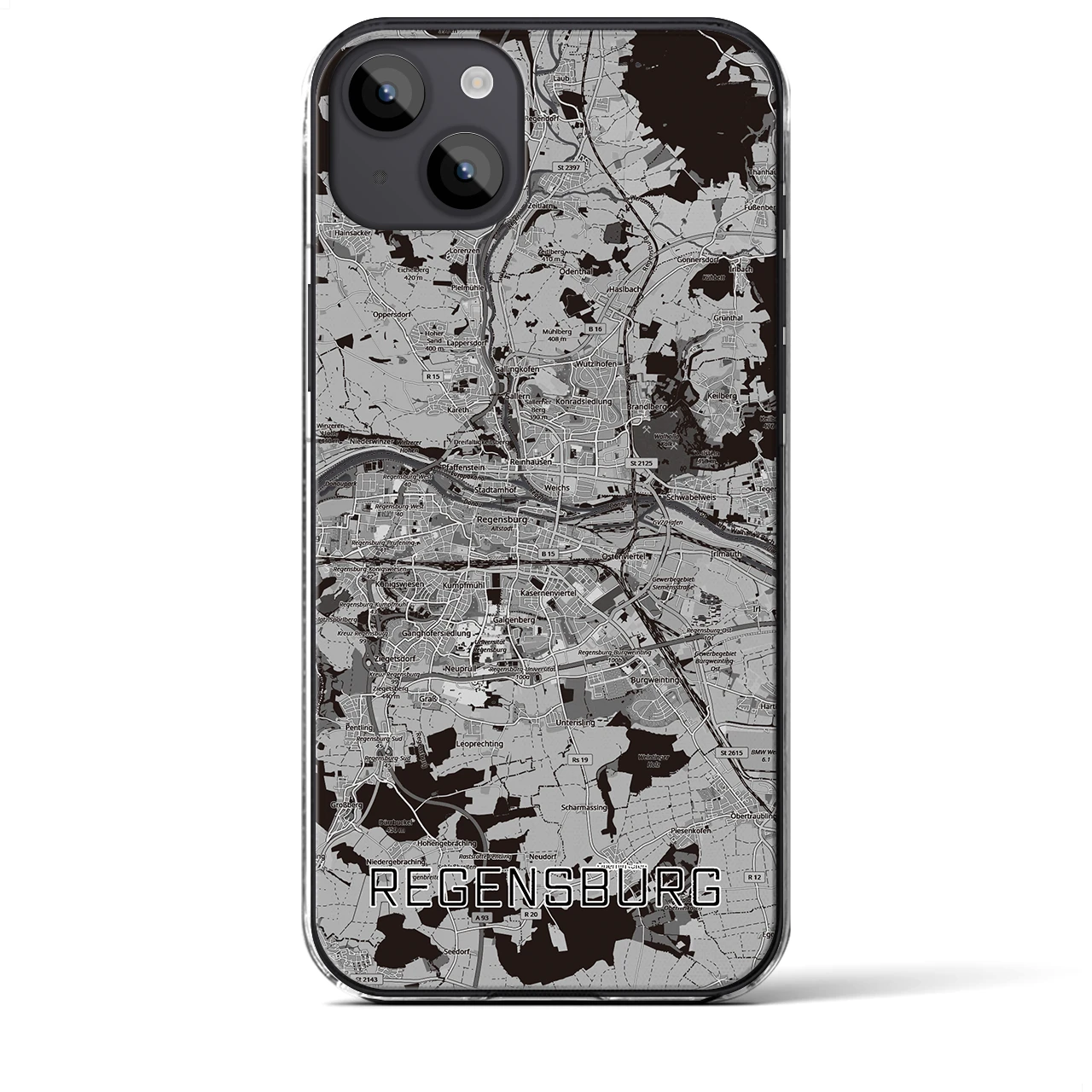 【レーゲンスブルク（ドイツ）】地図柄iPhoneケース（クリアタイプ）