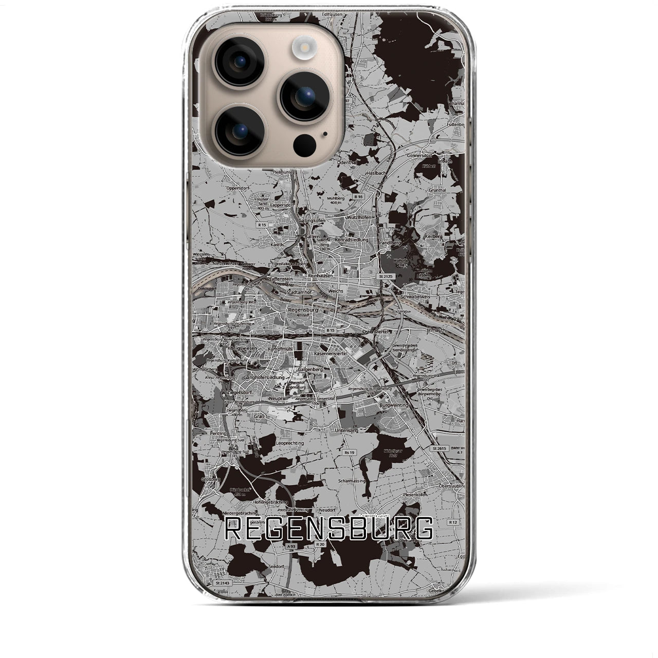 【レーゲンスブルク（ドイツ）】地図柄iPhoneケース（クリアタイプ）