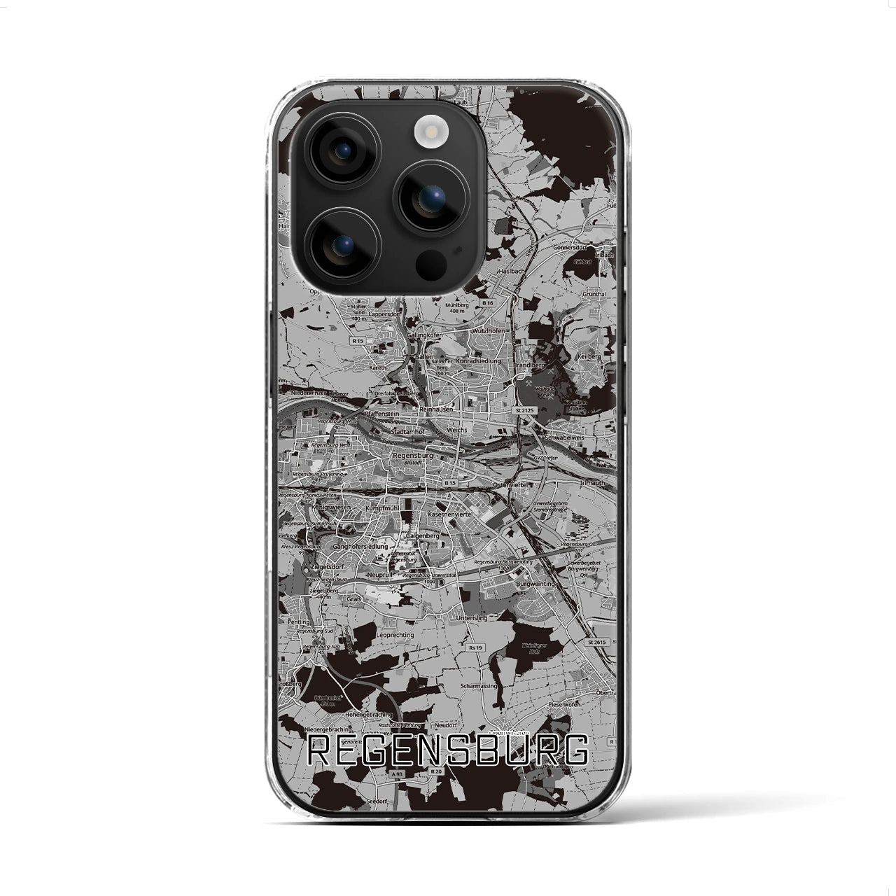 【レーゲンスブルク（ドイツ）】地図柄iPhoneケース（クリアタイプ）