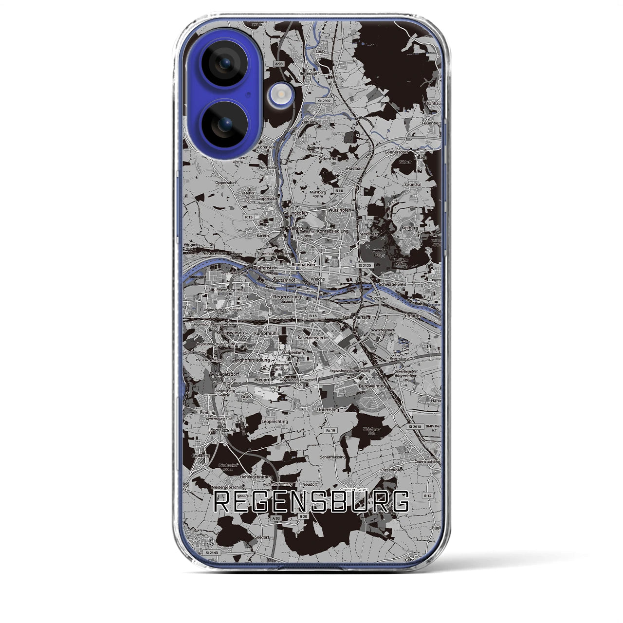 【レーゲンスブルク（ドイツ）】地図柄iPhoneケース（クリアタイプ）