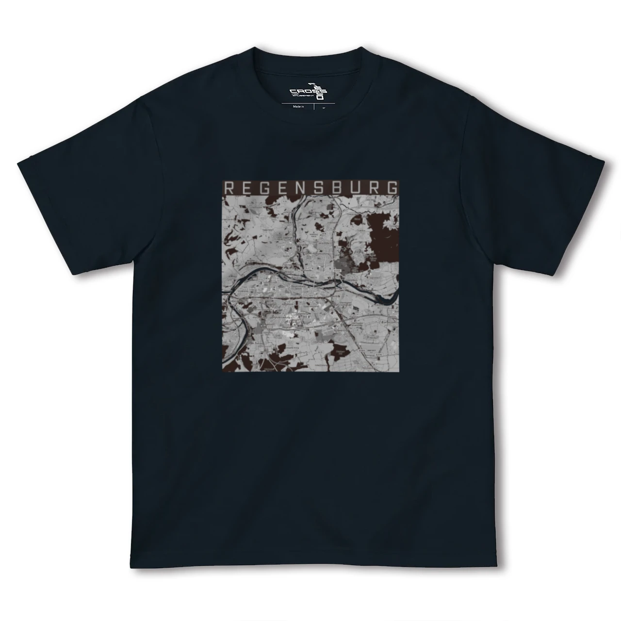 【レーゲンスブルク（ドイツ）】地図柄ヘビーウェイトTシャツ