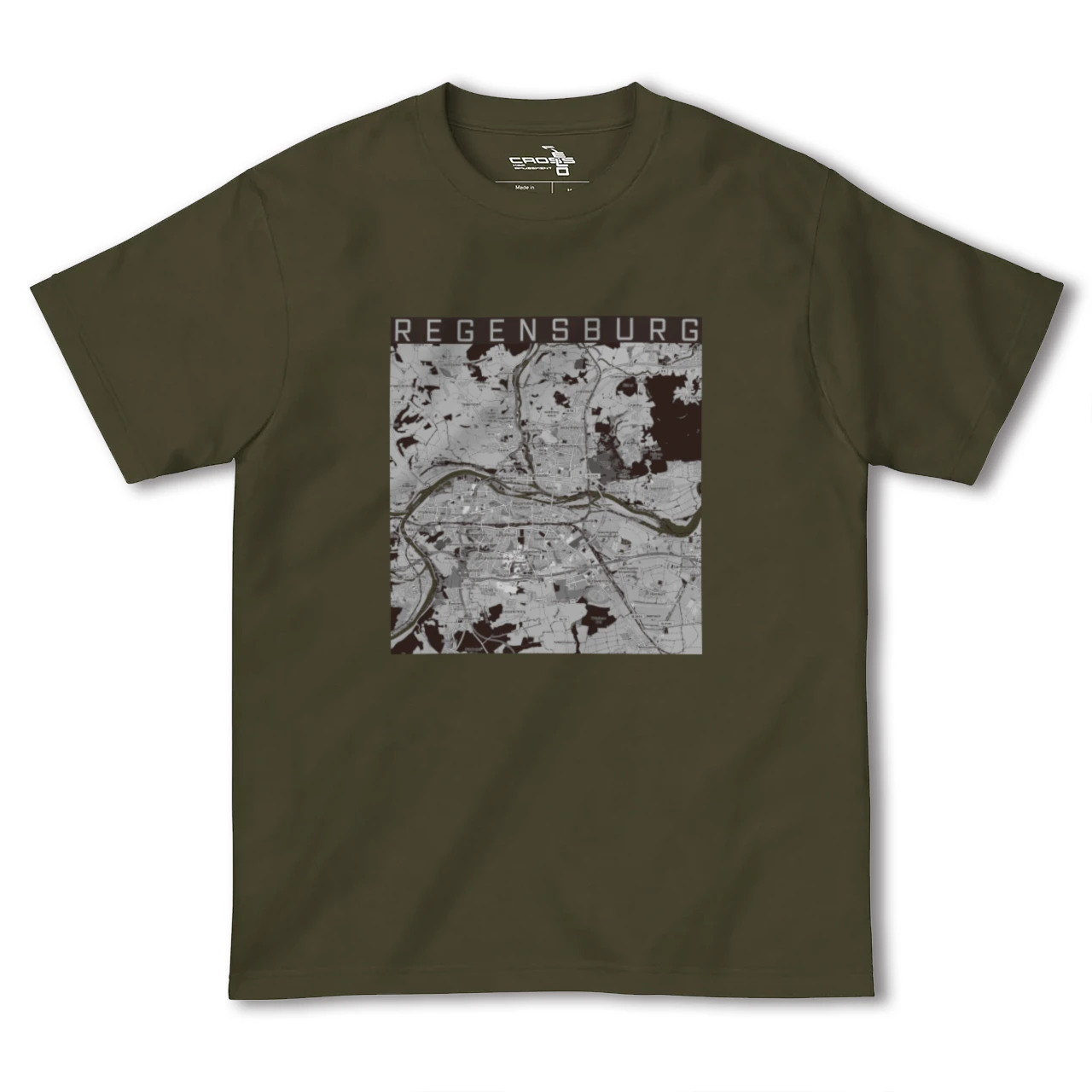 【レーゲンスブルク（ドイツ）】地図柄ヘビーウェイトTシャツ