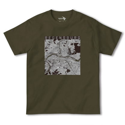 【レーゲンスブルク（ドイツ）】地図柄ヘビーウェイトTシャツ