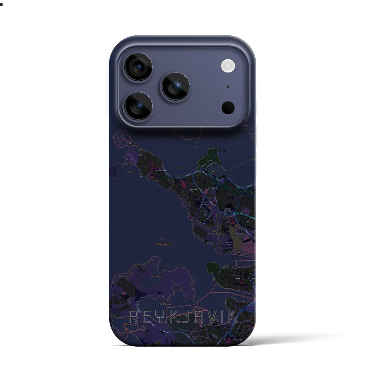 【レイキャヴィーク（アイスランド）】地図柄iPhoneケース（バックカバータイプ）