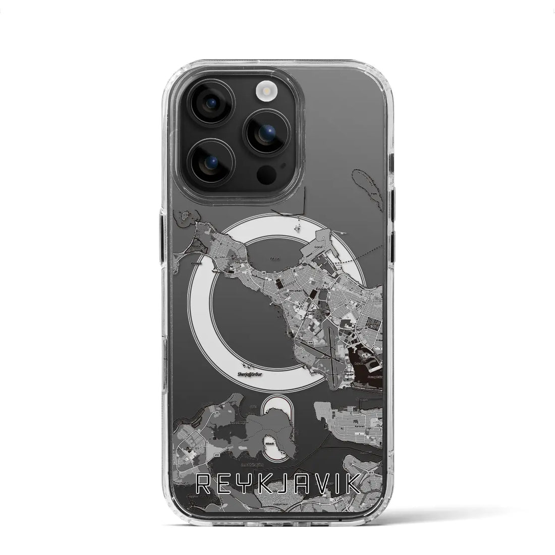 【レイキャヴィーク(アイスランド)】地図柄iPhoneケース(MagSafeタイプ)