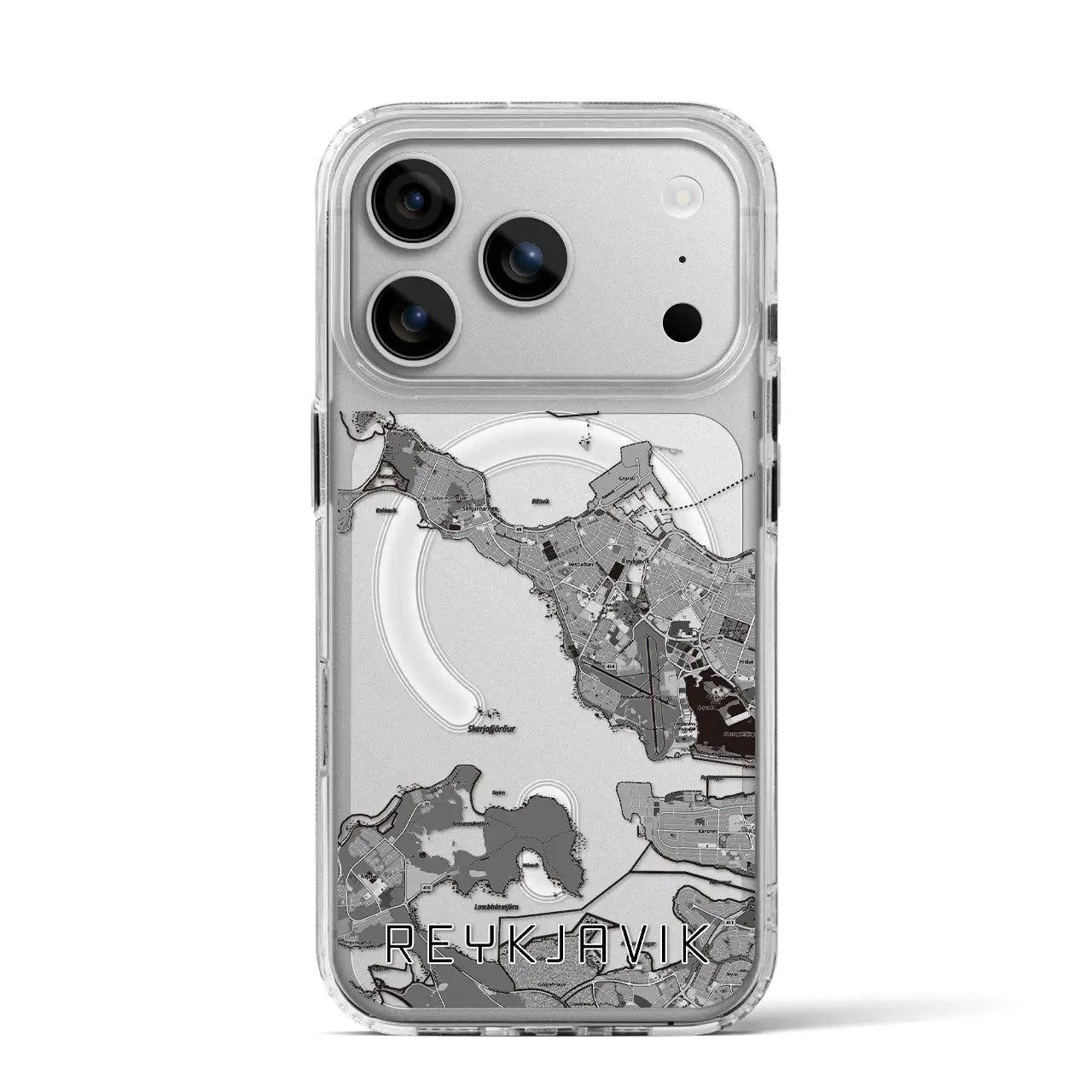 【レイキャヴィーク（アイスランド）】地図柄iPhoneケース（MagSafeタイプ）