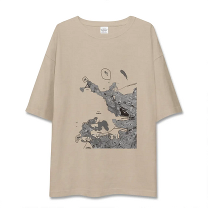 【レイキャヴィーク（アイスランド）】地図柄ビッグシルエットTシャツ