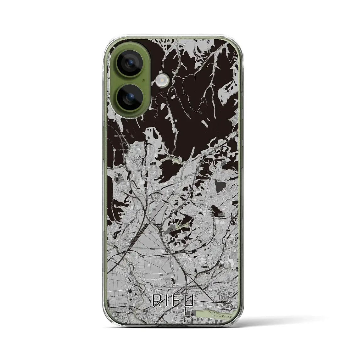 【利府(宮城県)】地図柄iPhoneケース(クリアタイプ)モノトーン・iPhone 17 Pro Max 用