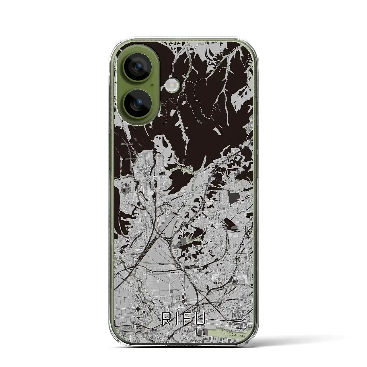 【利府（宮城県）】地図柄iPhoneケース（クリアタイプ）モノトーン・iPhone 17 Pro Max 用