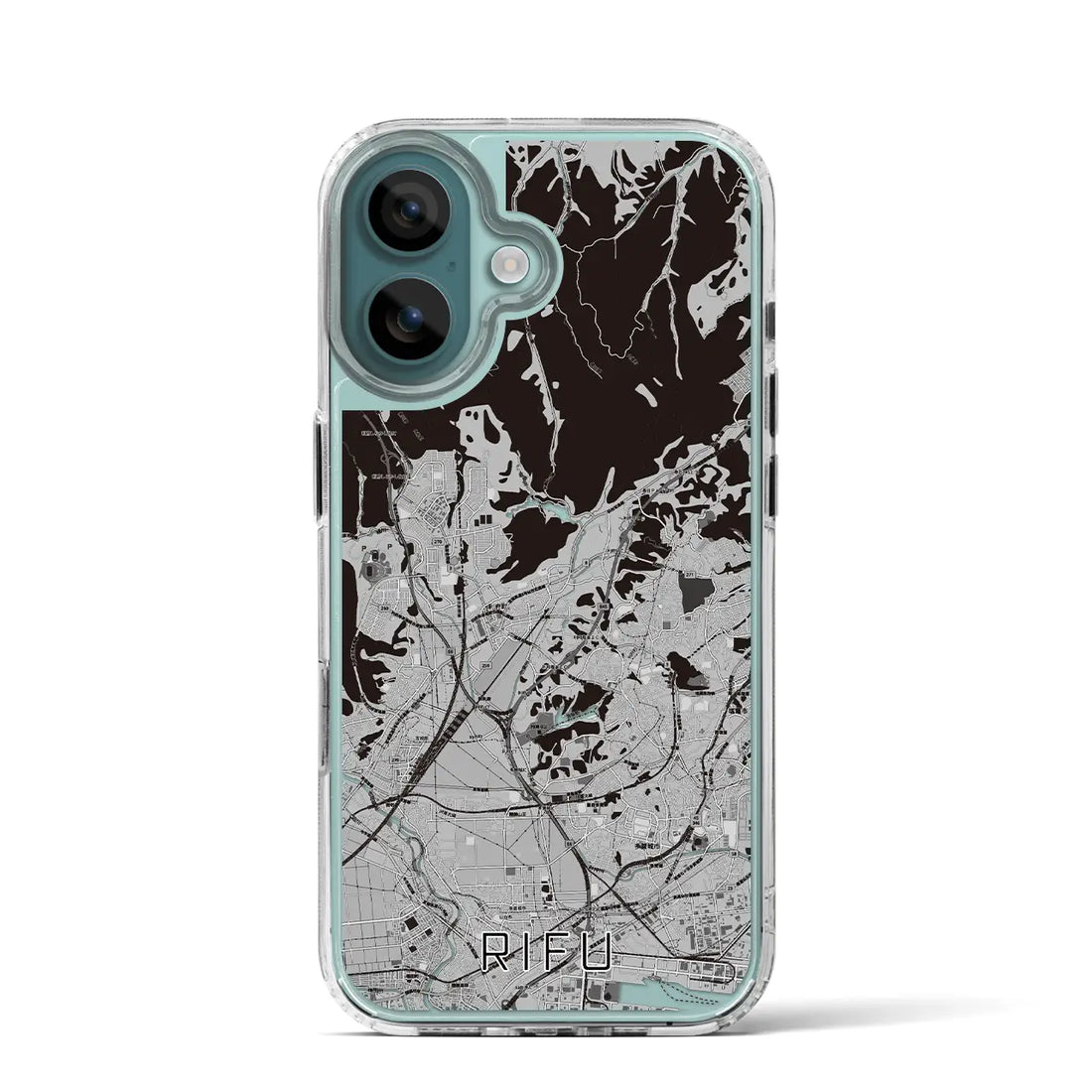 【利府(宮城県)】地図柄iPhoneケース(MagSafeタイプ)モノトーン・iPhone 16 Pro 用