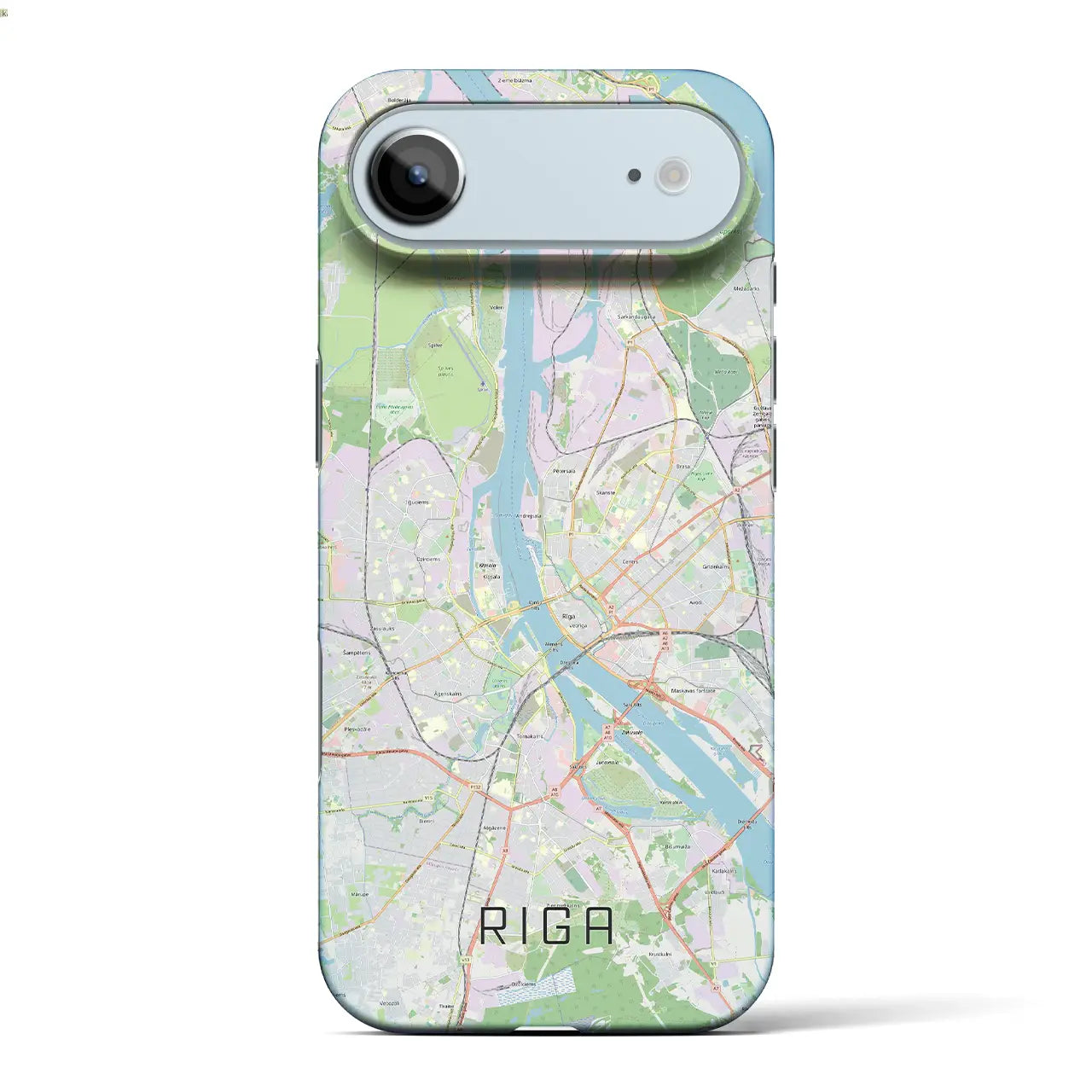 【リガ（ラトビア）】地図柄iPhoneケース（バックカバータイプ）ナチュラル・iPhone 17 Pro Max 用