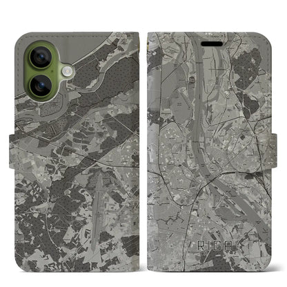 【リガ（ラトビア）】地図柄iPhoneケース（手帳タイプ）