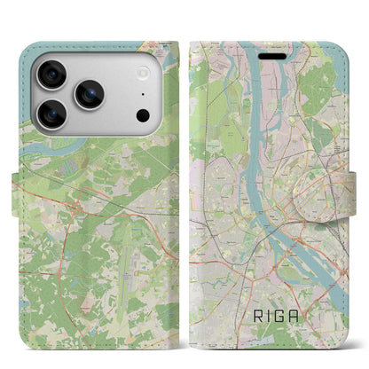 【リガ（ラトビア）】地図柄iPhoneケース（手帳タイプ）