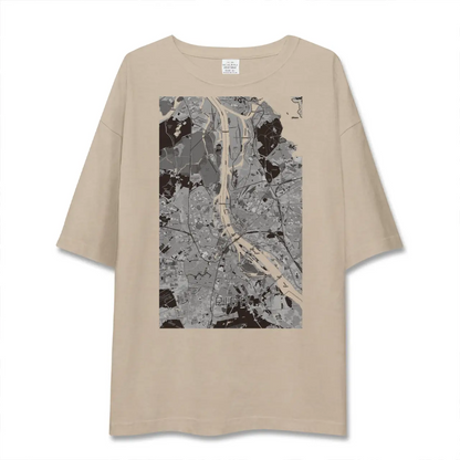 【リガ（ラトビア）】地図柄ビッグシルエットTシャツ