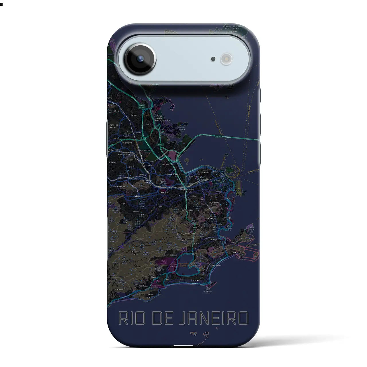 【リオデジャネイロ（ブラジル）】地図柄iPhoneケース（バックカバータイプ）