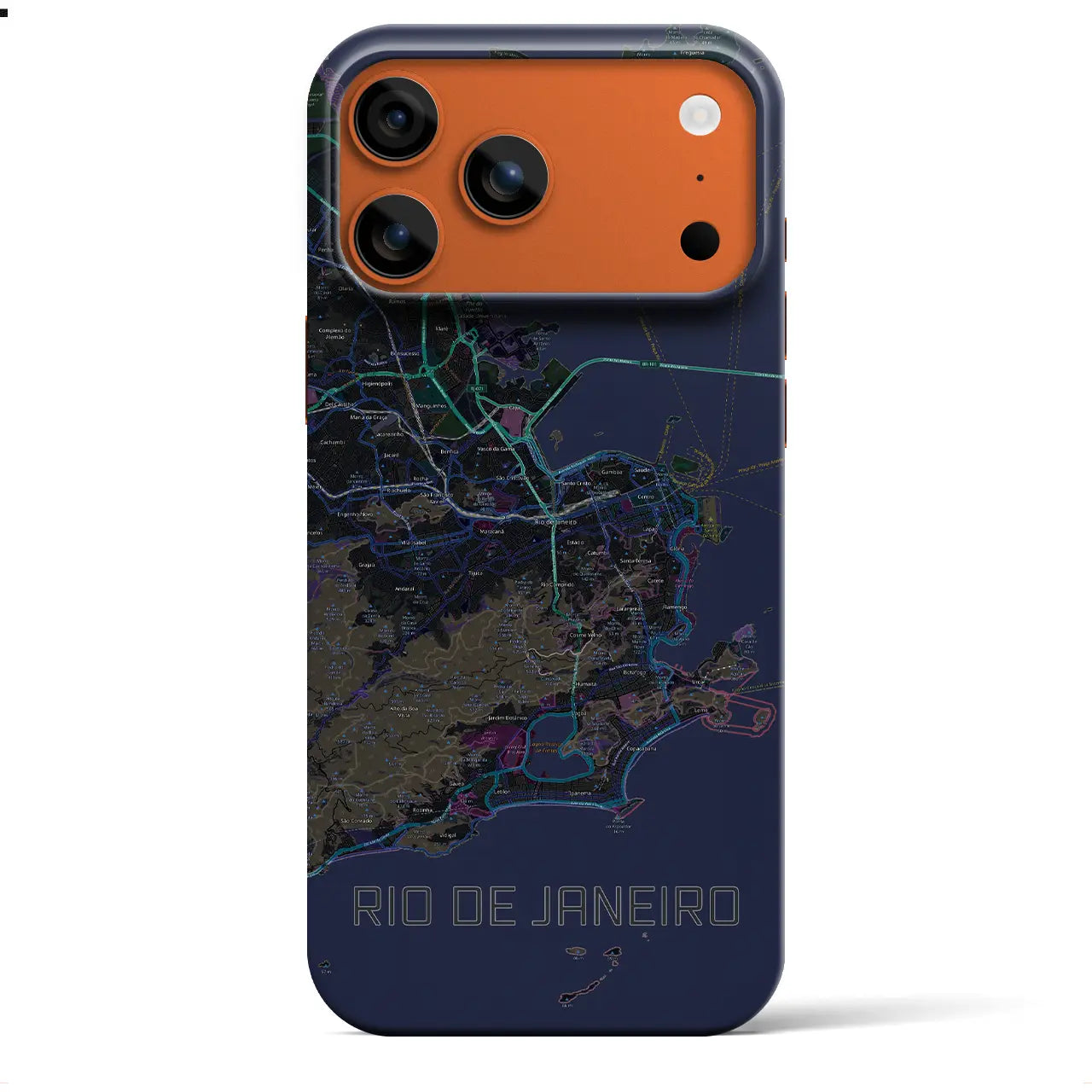 【リオデジャネイロ（ブラジル）】地図柄iPhoneケース（バックカバータイプ）