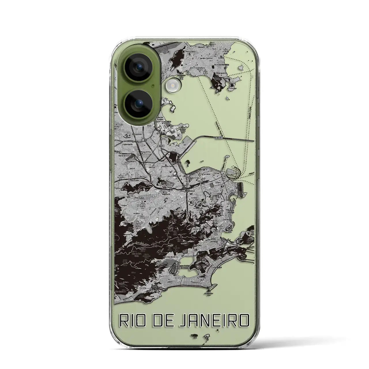 【リオデジャネイロ（ブラジル）】地図柄iPhoneケース（クリアタイプ）モノトーン・iPhone 17 Pro Max 用