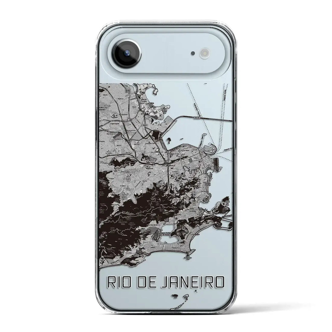【リオデジャネイロ（ブラジル）】地図柄iPhoneケース（クリアタイプ）モノトーン・iPhone 17 Pro Max 用