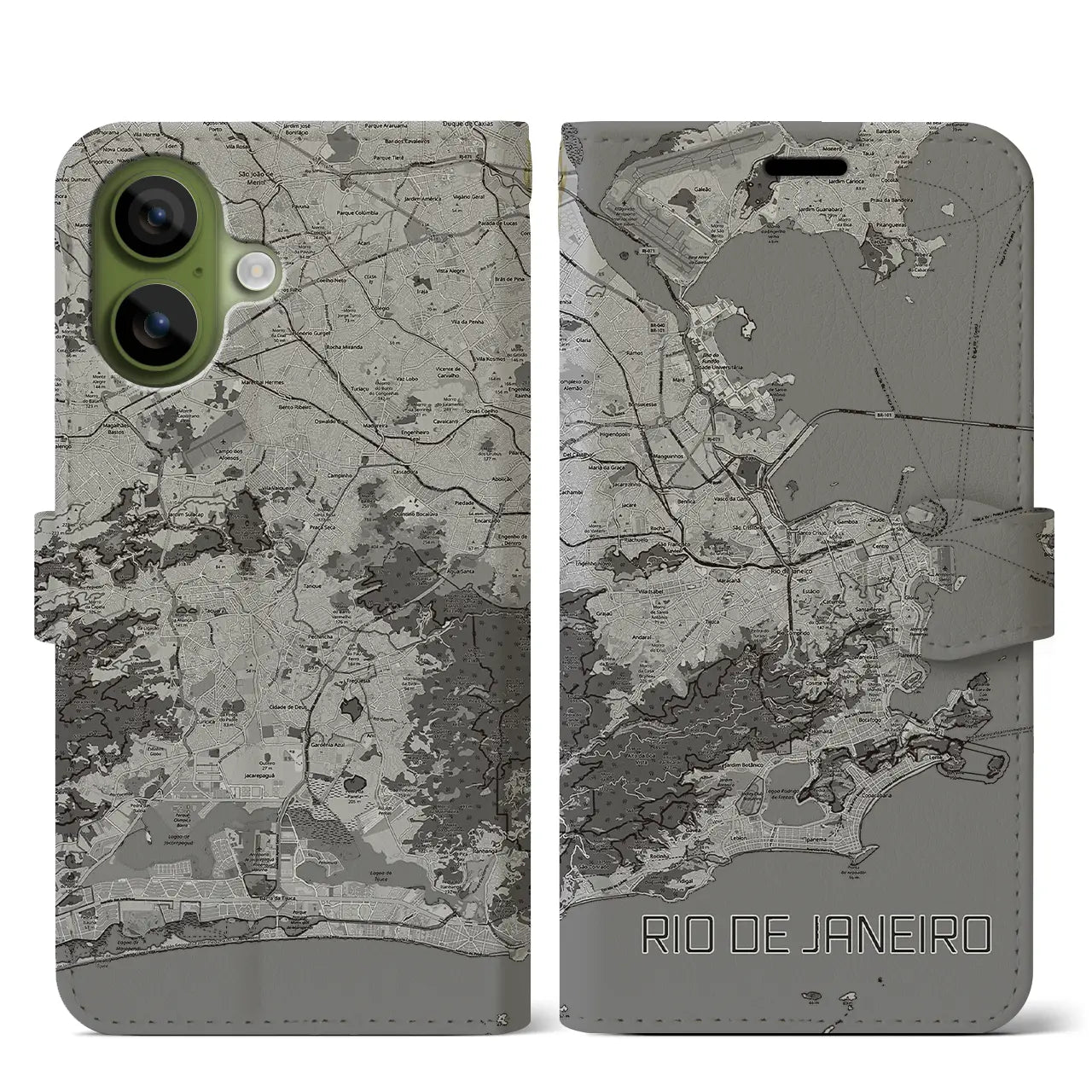 【リオデジャネイロ（ブラジル）】地図柄iPhoneケース（手帳タイプ）